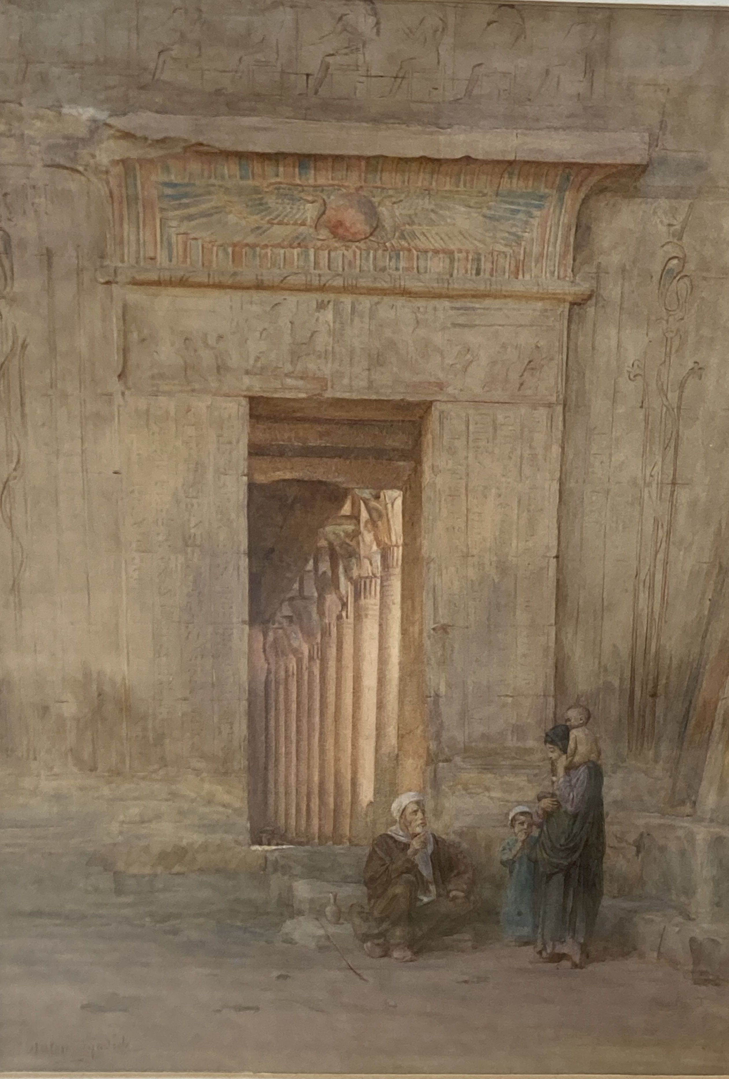 Walter Frederick Tyndale (1855-1943), watercolour, Outside the Temple, signed, Bourne Gallery label verso, 36 x 25cm